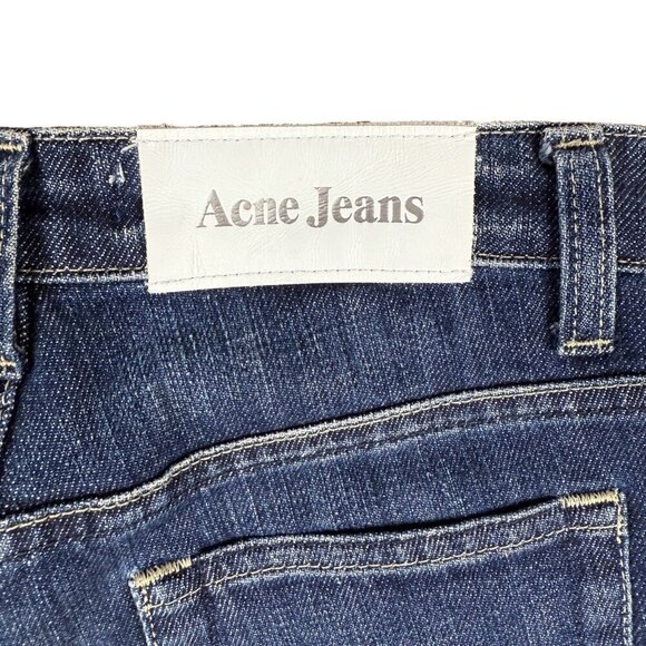 ACNE JEANS Hep Pure Classic Straight Low Waist Dark Blue Pre-washed Jeans Sz 24 - Picture 6 of 6